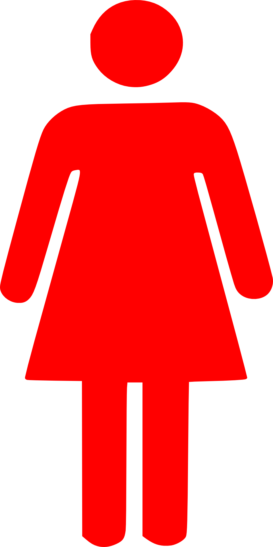 Обозначение девушки. Красный человечек. Символ женщины. Знак «туалет женский». Человечек красного цвета.