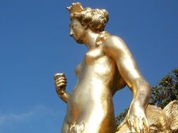 Golden statue of woman in Schwetzingen