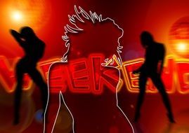 silhouette of woman movement dance bar