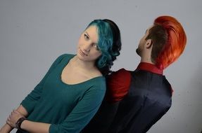 man and woman in punk style