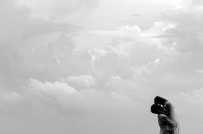 silhouette couple black white love clouds