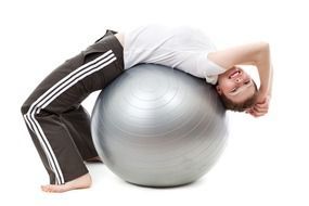 woman on a fitball
