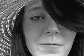 attractive beautiful girl in hat