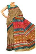 exclusive sari in cotton with hand painted