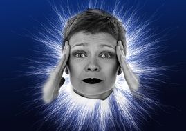 clipart of headache of woman