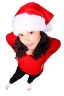 beautiful girl like santa claus