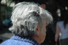 old woman with gray hair