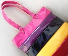 fashion striped plastic handbag supply