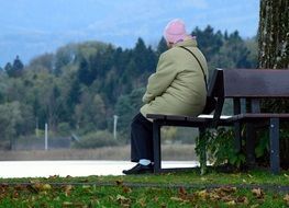 old person on a park bench