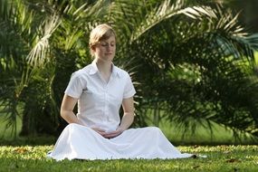 Photo of woman is in meditation