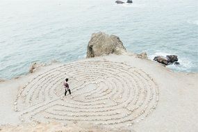 Lots of rocks nicely laid out on a beach