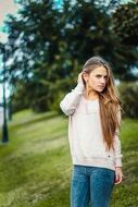 pretty girl posing in the park