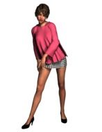3d of a beautiful woman with beautiful legs in a standing posture