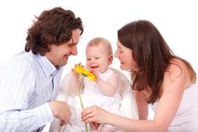 a child with her family