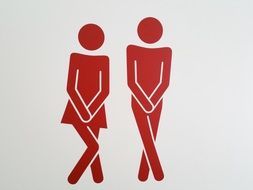 funny red characters on gray background