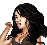 Drawing of funny girl