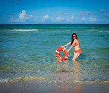 Woman in the sea in the Florida