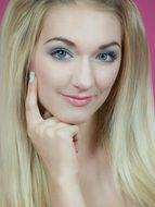 portrait of a blond girl with long hair