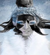 woman squid nature frost