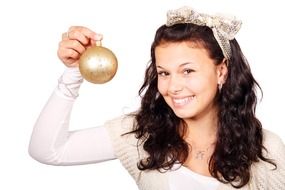 christmas decoration and girl
