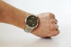 men's watch on hand