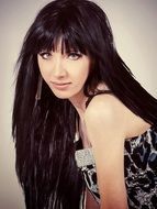 portrait of a girl with dark hair