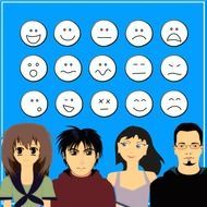 emoticons and anime characters