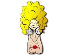 Clipart of old angry woman