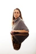 businesswoman on a white background