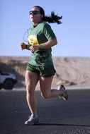 running girl at sunny day
