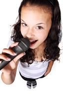 girl sings karaoke