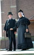 old couple in traditional costumes of holland