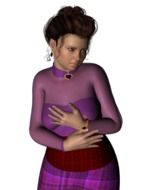 girl with sad expression, render