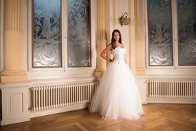 bride woman in gorgeous wedding dress