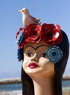 head of Frida Kahlo, sculpture