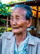 portrait photo of Old woman in Thailand