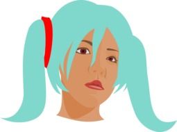 Asian girl with colored hair clipart