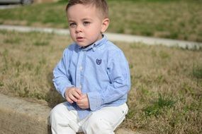 cute stylish child posing