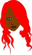 woman red hair face drawing