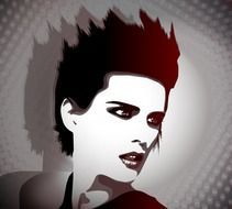 computer image of a girl with a creative haircut