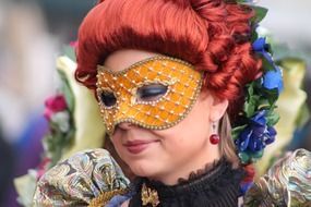 woman in carnival mask