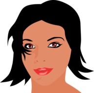 beauty brunette face drawing