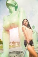 selfie girl in art park, Ayia Napa