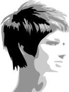 computer image of a girl with a short haircut