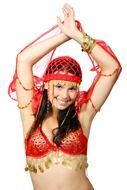 attractive belly eastern costume dance