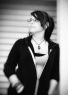 black and white girl portrait