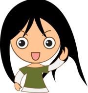 happy girl cartoon drawing
