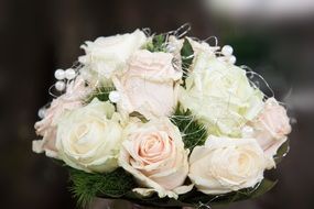 bridal bouquet of white roses