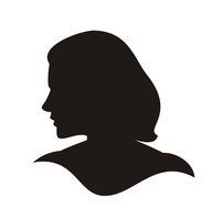 black silhouette of a head of a woman