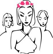 Women with accessories clipart
